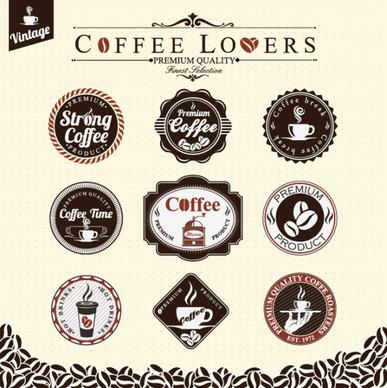 classic coffee elements free vector