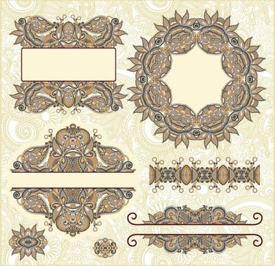 classic decorative patterns elements 02 vector