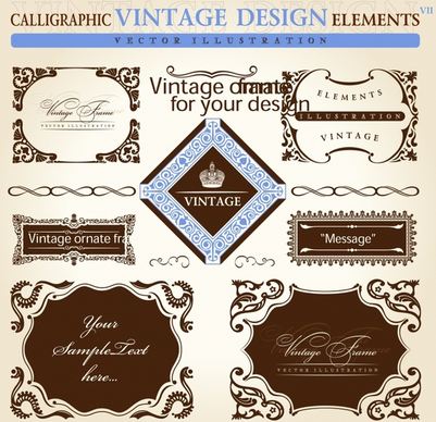 decorative frame templates vintage elegant symmetric decor