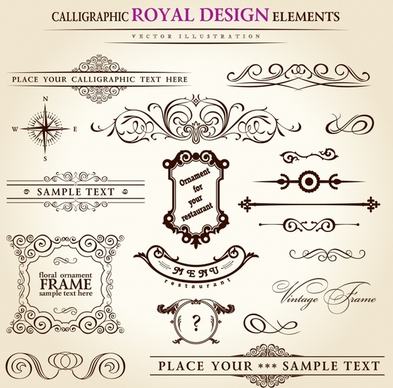 decorative elements templates elegant classic symmetric shapes