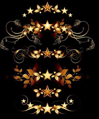 decorative elements stars leaf decor classic european symmetry