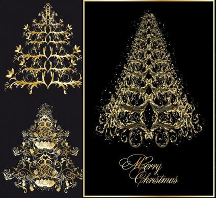 classic europeanstyle christmas tree pattern vector