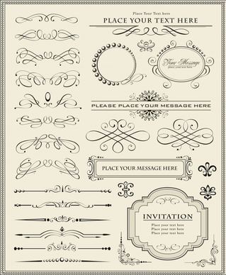 card decorative templates formal symmetric classical shapes