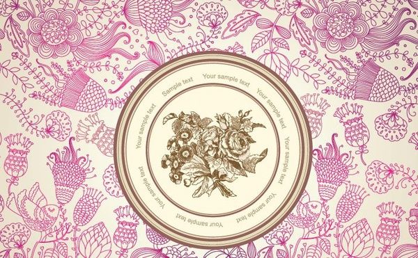 floral pattern background center circle classical violet ornament
