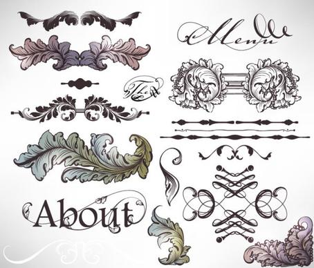 classic lace pattern 09 vector
