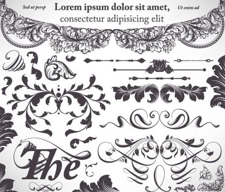 classic lace pattern 10 vector