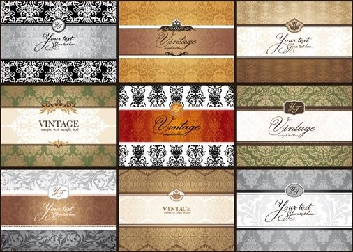 classic pattern cards background 01 vector