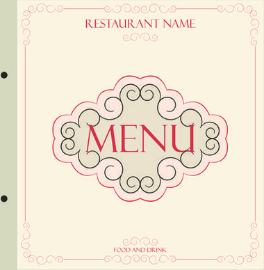 classic retro restaurant menu cover vector