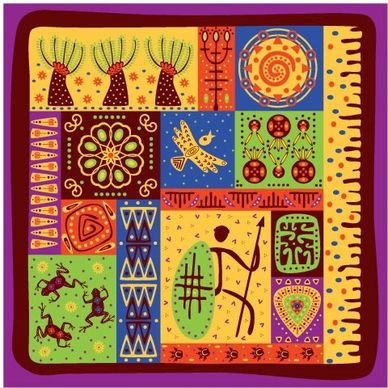 tribal pattern colorful flat classic handdrawn elements