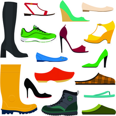 classic woman shoes design vectors