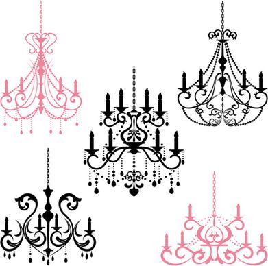 classical chandelier design vectors