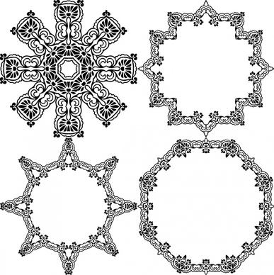 classical pattern frames design with various shapes illustration