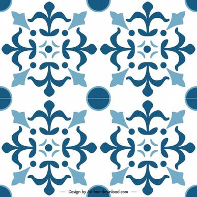 classical pattern template flat blue symmetrical decor