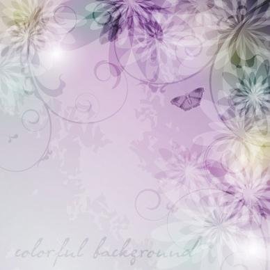 flowers background twinkling violet decor blurred design
