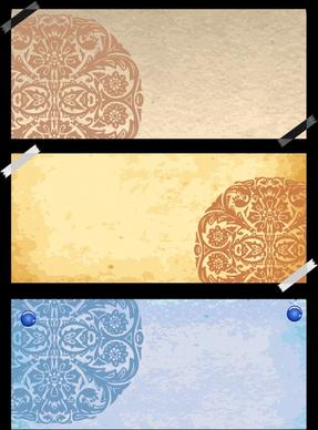 decorative pattern templates colored vintage oriental paper design