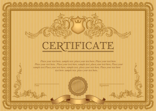 classical styles certificate template vectors