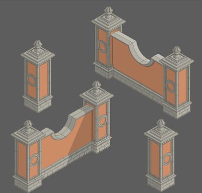 classical styles wall vector