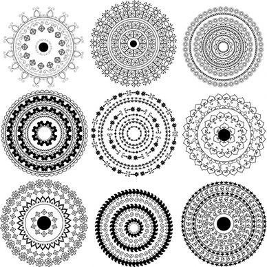 circles pattern templates black white classical seamless design