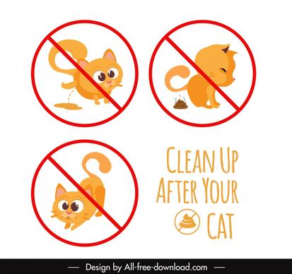 clean up after your cat signboard templates cute dynamic kitties 