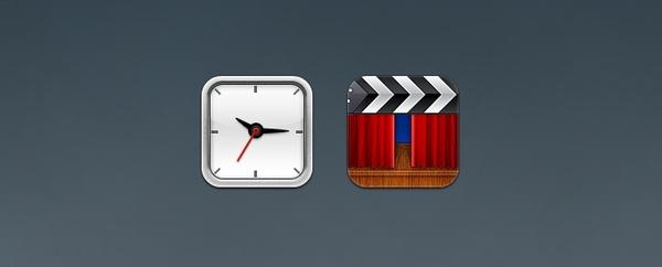 Clock and Movie iOS Icons