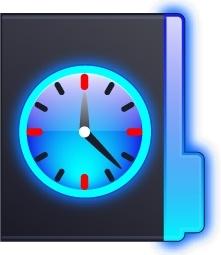 Clock time blue folder
