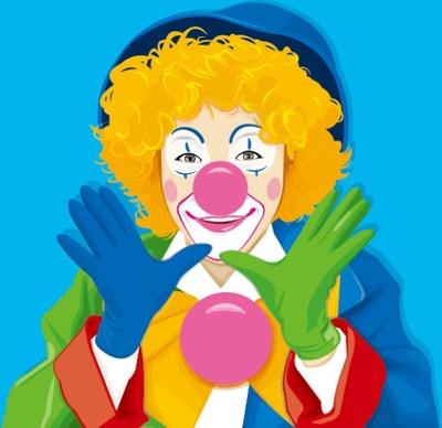 closeup color clown vector