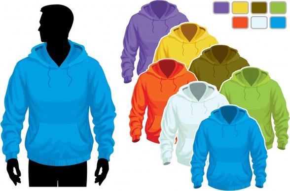 man jacket templates colorful modern silhouette sketch