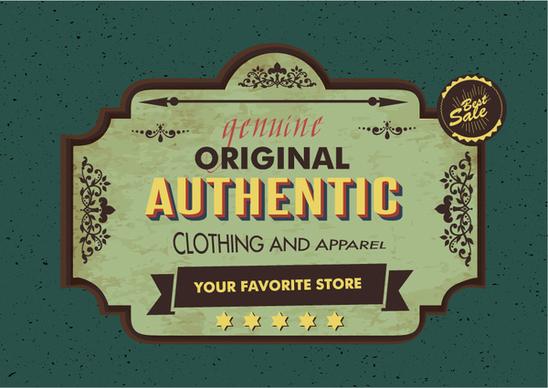 clothes shop signboard design in vintage style