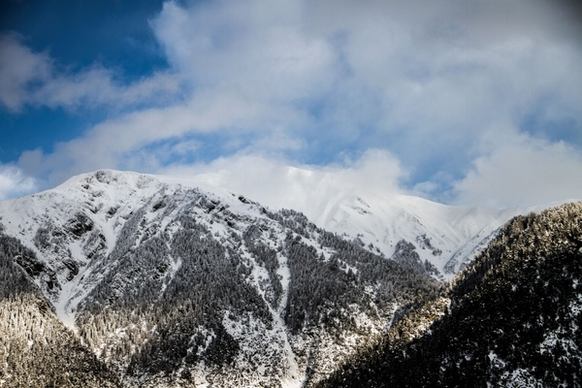 cloud cold frozen high hill ice landscape mountain