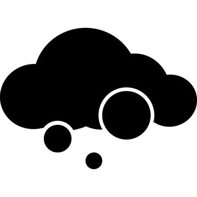 cloud meatball sign icon flat contrast black white outline