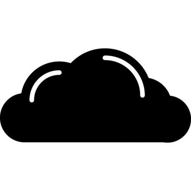 cloud sign icon flat silhouette outline