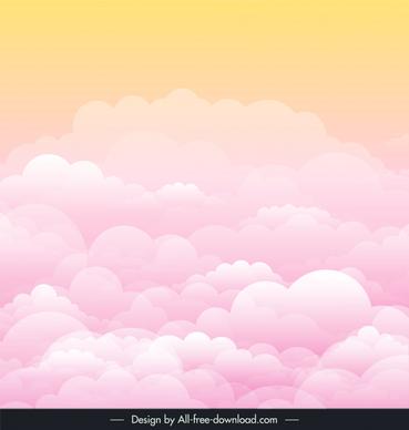 clouds background template modern pastel colors