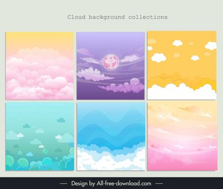 clouds background templates collection elegant dynamic classic 