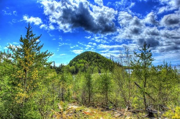 clouds over the hill at lake nipigon ontario canada