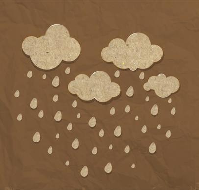 clouds rain background brown paper ornament