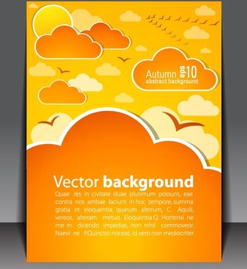 booklet cover template sky elements decor modern flat
