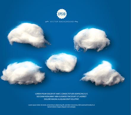 clouds with blue background vector