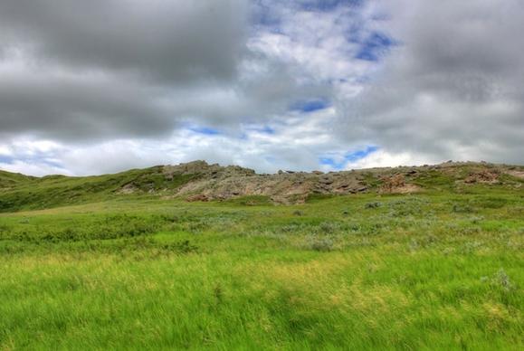 cloudy day on the hills at white butte north dakota