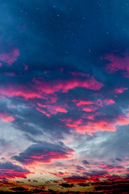 cloudy sky scenery picture starry twilight scene 