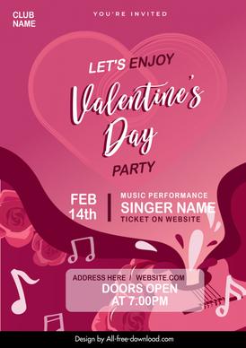 club valentines day party flyer template dynamic splashing decor