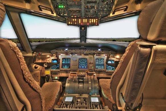 cockpit plane airplane