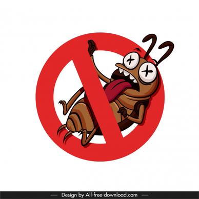 cockroach kill sign funny cartoon sketch