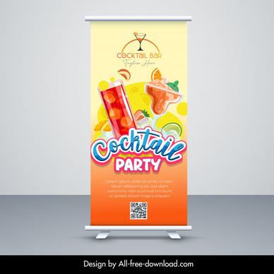 cocktail bar banner template elegant rollup decor