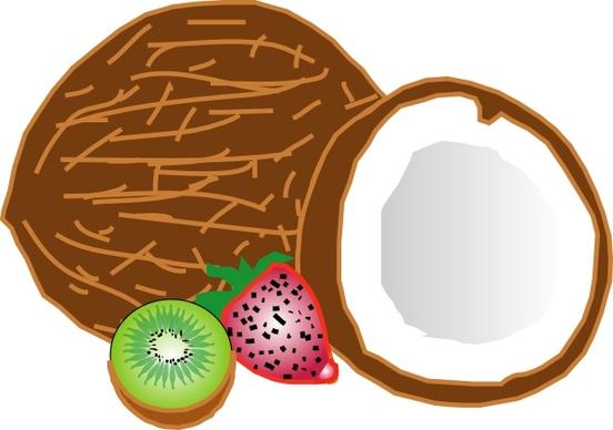 Coconuts Kiwi Strawberry clip art