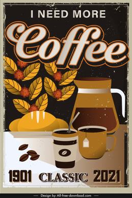 coffee advertising banner template retro design