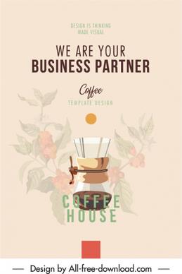 coffee advertising poster elegant blurred classic design