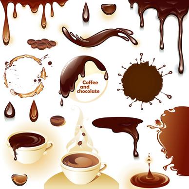 coffee and chocolate set vector