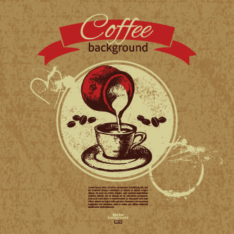 coffee background retro design vector
