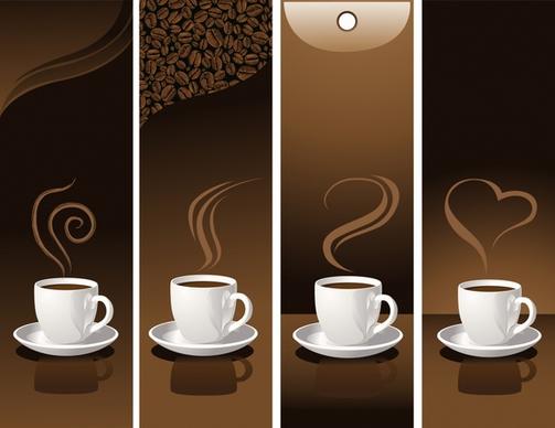 coffee advertising banners modern colored design