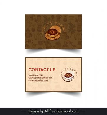 coffee business card template retro coffee cup